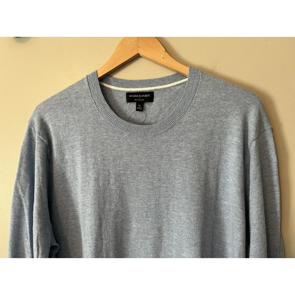 Banana Republic Factory Sweater Men's XL Eco‎ Repreve Recycled Pullover Blue NWT